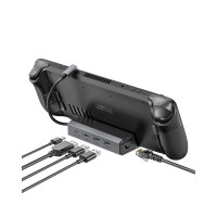 Estación de acoplamiento JSAUX para Steam Deck/Rog Ally/Legion Go/MSI Claw, Dock de cubierta de vapor 5 en 1 con HDMI 4K@60Hz, 100Mbps Ethernet, doble USB A 2.0 y 100W compatible con cubierta de vapor OLED-HB0602