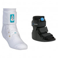 Med Spec ASO Estabilizador del tobillo (grande) y United Ortho Short Air Cam Walker Boot (grande, negro)