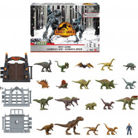 Mattel Jurassic World Dominion Holiday Advent Calendar con cuenta regresiva de 24 días, regalos sorpresa diarios incluye mini dinosaurios de juguete, mini figuras y accesorios humanos