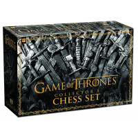 Usaopoly Game of Thrones Collector's Chess Set | 32 Sculpt Custom HBO Game of Thrones TV personajes de ajedrez Piezas de ajedrez | 2 jugadores | Mayores de 18 años