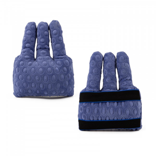 Separador de dedo Contractura manual Cojín Palm Palm PROTIector con bandas de elásticas dobles en la parte posterior para entrenamiento de rehabilitación de dedos Ayuda de paciente adulto anciano en cama (púrpura)