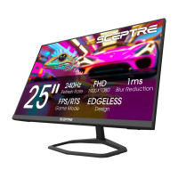 SCEPTER nuevo monitor de juegos de 24.5 pulgadas hasta 240Hz DP X2 HDMI X2 Altavoces incorporados 2025