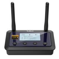 1MII B03PRO+ Bluetooth 5.3 Receptor Transmisor LDAC para TV STEREO Home, Adaptador de audio inalámbrico Bluetooth de largo alcance con pantalla, Optical RCA AUX AUX 3.5 mm Salidas/entradas