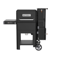 MasterBuilt® Gravity Series® 600 Digital Charcoal Grill and Smoker, Tecnología WiFi, GravityFed ™ Charcoal Hopper, 600 Cooking Sq. Pulgadas, rugas de hierro reversible y hierro fundido, negro, modelo MB20041023