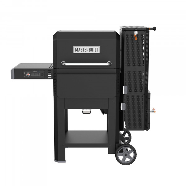MasterBuilt® Gravity Series® 600 Digital Charcoal Grill and Smoker, Tecnología WiFi, GravityFed ™ Charcoal Hopper, 600 Cooking Sq. Pulgadas, rugas de hierro reversible y hierro fundido, negro, modelo MB20041023