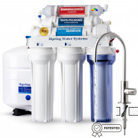 ISPRING RCC2AK, Sistema de ósmosis inversa de pH+ 6 etapas actualizadas con filtro de remineralización alcalina, diseño patentado de grifo montado en la parte superior para una fácil instalación de bricolaje