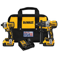 Conductor de perforación e impacto de Dewalt 20V Max, kit combinado de herramienta eléctrica inalámbrica con 2 baterías y cargador (DCK299M2)