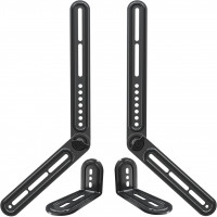 Montaje de soporte de montaje de la barra de sonido de ensueño para el montaje por encima o debajo de la televisión se adapta a la mayoría de las barras de sonido de hasta 15 libras, con placas de extensión largas desmontables MD5420
