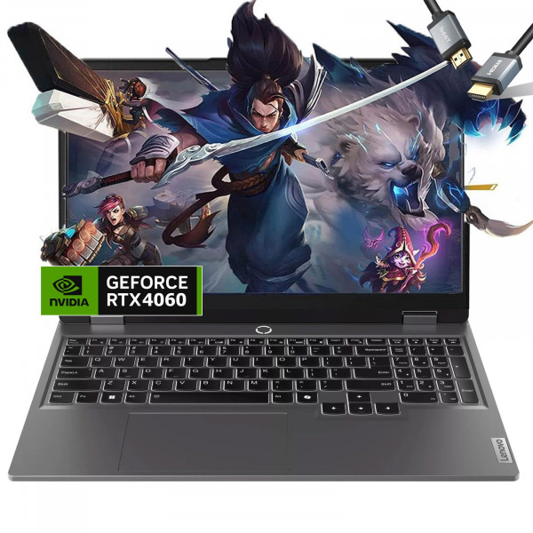 Lenovo Loq Gaming Laptop 2024 - Nvidia GeForce RTX 4060 - AMD Ryzen 7 7435HS - 15.6 FHD IPS Pantalla - Teclado de retroiluminación - Windows 11 - G -Sync - Cable HDMI (32GB RAM | 1TB PCIE SSD)