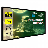 Productos Silver Ticket STR Serie de 6 piezas Cine en casa Marco fijo 4K / 8K Ultra HD, HDTV, HDR y Pantalla de proyección de películas 3D Active 3D, formato 16: 9, 92 Diagonal, material blanco STR-16992