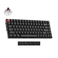 KeyChron K2 75% Diseño QMK Opciones inalámbricas y con cable Teclado mecánico Super Brown Switch, junto con PBT KeyCaps de doble disparo de brillo para Mac-Versión de Windows 3
