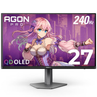 AOC AGON Pro AG276QZD2 27 Monitor de juegos de torneo OLED 2560x1440, 240Hz 0.03ms, G-Sync, PS5 Xbox Switch Compatible, Glossy, Negro