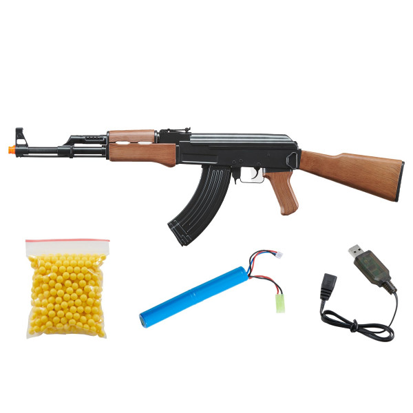 Goldenball ABS duradero de plástico AK47 Airsoft Gun Rifle Full/Semi Auto-Battery & Charger incluidos