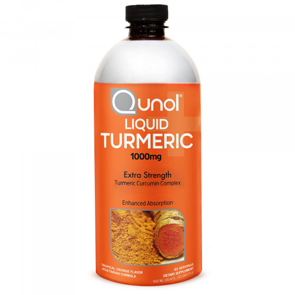 Qunol Curcumina de cúrcuma líquida con pimienta negra, suplemento de cúrcuma 1000 mg, resistencia adicional, salud articular, 60 porciones, 30.4 fl oz