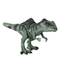 Mattel Jurassic World Dominion Strike 'n Roar Dinosaur Action Figura, Toy de dino Giganotosaurus Green con movimiento llamativo y sonidos