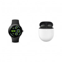 Google Bundle - Pixel Watch 3 (Matte Black - Obsidian Band - 45 mm wifi) y auriculares Pixel Buds Pro 2 (Hazel)
