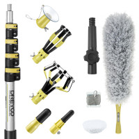 Cambillador de bombilla de dreyoo con polvo de extensión telescópica de 3 a 12 pies, cambiador de bombillas de bombilla de tazas de succión para techos altos y luces empotradas, con cambiador de bombilla rota, herramienta de eliminación de bombillas