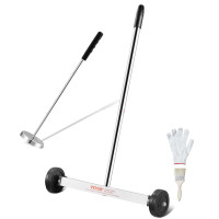 Barredora magnética Vevor de 15 pulgadas con ruedas, 8 libras de capacidad, con herramienta de camioneta magnética telescópica, mango ajustable, barredora magnética para recoger clavos y tornillos, para taller, garaje, patio