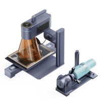 LASERPECKER LP4 Grabador de doble láser con extensiones giratorias y de portaobjetos, 8k 240,000 mm/min para tumblers de 360 ​​°/160x300 mm de trabajos de lotes, IR/diodo de joyería para joyas y producción de masas industriales, conjunto de lujo