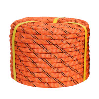 Cuerda de poliéster trenzada, 1/2 in x 100 pies fuertes arboristas de arbitren 48 hilos para tirar de la navegación, naranja