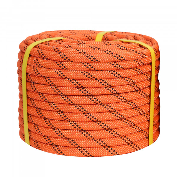 Cuerda de poliéster trenzada, 1/2 in x 100 pies fuertes arboristas de arbitren 48 hilos para tirar de la navegación, naranja