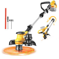 Recortadora de cuerda inalámbrica Compatible con Dewalt 20V, plegable 3 pulgadas de hierba con pantalla sin cepillo y pantalla de nivel de batería, revoltidor eléctrico de hierba eléctrica/cortadora de césped para el jardín para jardín de patio (solo herr