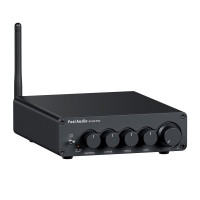 Amplificador de subwoofer Bluetooth FOSI Bluetooth Amplificador 2.1, amplificador de subwoofer BT30D Pro con chips TPA3255 165W x2+350W y control de agudos de bajo, 2.1 Sub amplificador de canales para escritorio/al aire libre/estantería/estantería