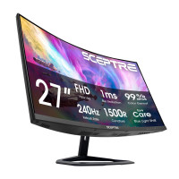 SCEPTER NUEVO Monitor de juego de 240Hz de 27 pulgadas de 27 pulgadas 1500R DP X2 HDMI X2 Altavoces incorporados Máquina Black 2026