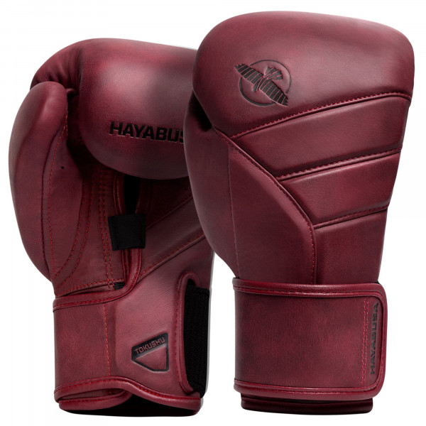 HAYABUSA T3 LX Guantes de boxeo de cuero Hombres y mujeres para capacitar a Bolsas pesadas y trabajos de guantes - Crimson, 12 oz
