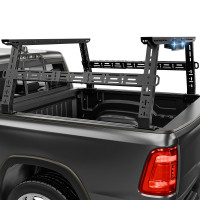 Yzona ajustables por 16-24.8 bastidores de camiones altos con 2 luz LED compatible para Tacoma/Silverado/Sierra/Ram/Tundra/Titan/Frontier/Canyon/Gladiator JT/Ford F-Series, Cardadera de escalera