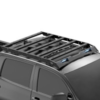 Yzona para Tundra Crew Max Rack Rack Cobate Casket Compatible con la cabina Toyota Tundra Tundra Tundra Tundra con 2 luces LED, portador de carga de cargas en la azotea