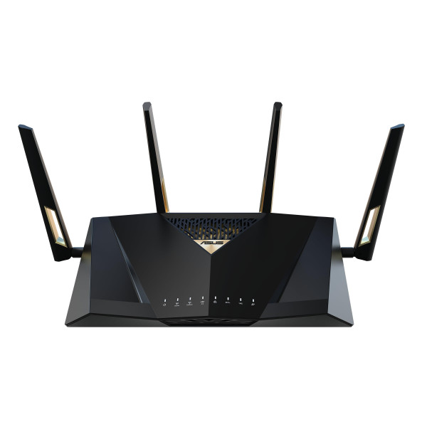 ASUS RT-BE88U WIFI DUAL BAND 7 AIMESH RENDIMIENTO EXTENTABLE RENDIMIENTO, 4K-QAM, MLO, Puertos duales de 10 g, SFP+, puertos 4x 2.5g, puertos 4x 1G, 34 g de capacidad WAN/LAN, seguridad de red, VPN incorporado.
