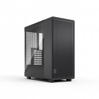 Diseño fractal época negra - Tinte de luz de vidrio templado - Case de juegos de PC de flujo de aire alto - Panel frontal de malla - Tres ventiladores de Momentum 12 incluidos - Amplio Interior - Soporte ATX/MATX/ITX