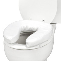 Cojín de cojín de asiento del inodoro elevado DMI y cubierta del asiento para agregar acolchado adicional al asiento del inodoro mientras alivia la presión, resistente a la lágrima, FSA y HSA, almohadilla de 2 pulgadas, blanco blanco, blanco