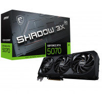 MSI Gaming RTX 5070 12G Shadow 3x OC Tarjeta gráfica (12GB GDDR7, 192 bits, Extreme Performance: 2557 MHz, Displayport X3 2.1A, HDMI 2.1B, Nvidia Blackwell Architecture)