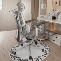 Silla de oficina de Hbada E3 Pro Ergonomic, sillas de oficina grandes y altas: con soporte lumbar dinámico de 3 zonas, reposacabezas 4D ajustable, reposabrazos ajustables 6D, giratorio, gris