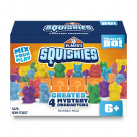 Elmer's Squishies Kit de actividad de bricolaje para niños, crea 4 personajes misteriosos, kit de 24 piezas, para edades de 6 años en adelante, perfecta para alivio del estrés y juego sensorial
