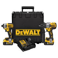 Conductor de perforación e impacto de MAX MAX de Dewalt 20V, kit combinado de herramienta eléctrica inalámbrica con 2 baterías y cargador (DCK299p2)