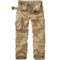 Pantalones militares casuales de BDU para hombres, táctico combate del ejército salvaje acu rip stop de camuflaje pantalones de trabajo de carga con 8 bolsillos #7533 Khaki 38
