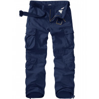 Pantalones militares casuales de BDU para hombres, táctico combate del ejército salvaje acu rip stop de camuflaje pantalones de trabajo de carga con 8 bolsillos #7533 azul marino 38