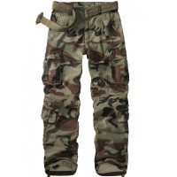 Pantalones militares casuales de BDU para hombres, táctico combate salvaje del ejército RIP parada de camuflaje pantalones de trabajo de carga con 8 bolsillos (7533 Combat Camo 38)