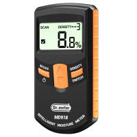 Dr.Meter Meder de humedad de madera sin piñes, versión mejorada de herramientas inductivas sin piñes Medidor de humedad inteligente Medidor de humedad digital para madera (rango 4% - 80% HR; precisión: 0.5%), MD918
