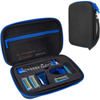 Caso de viaje duro de Procase para el hombre Gillette Styler Beard Barba, el día del padre que lleva bolsa de almacenamiento para recargas de cuchilla, cable de carga, corta de cabello accesorios de afeitar de barbazas de afeitar