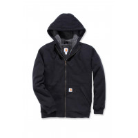 Carhartt Men's Rain Defensor Rockland Rockland Sherpa Sweater de sudadera con capucha forrada, -Black, Medium
