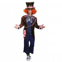 Disney Men's Place Place Alice Mad Hatter Deluxe Costume, Multi, XX-Large