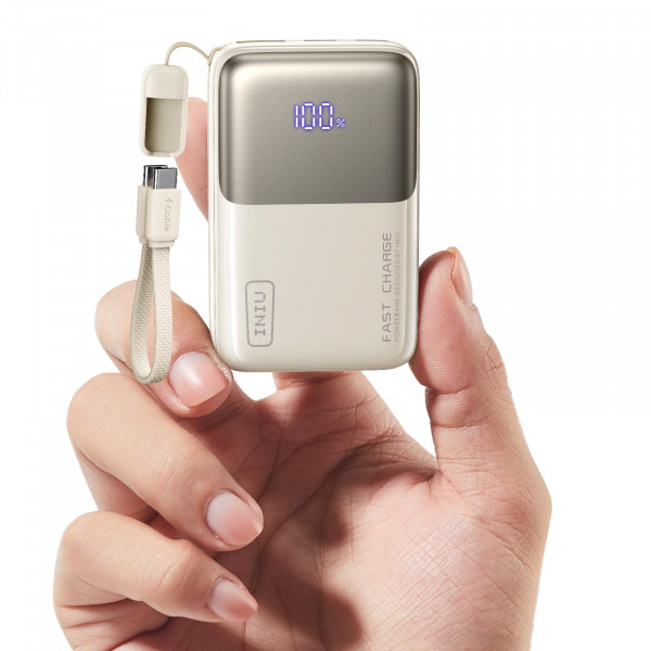 Iniu Pocket Size Cargador portátil, Bank de potencia PD Ultra Small 10000mAh 45W PD, Packing de batería de carga rápida de USB C, Travel Essentials PowerBank para iPhone 16/15 Pro Max, Ipad Air, Samsung S22 S27 etc.