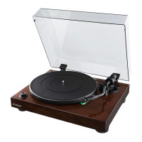 Fluance RT81 Elite High Fidelity Vinyl Technable Player con Audio Technica AT95E Cartucho de cinturón, preamplificador incorporado, contrapeso ajustable, zócalos de madera MDF de alta masa - nogal