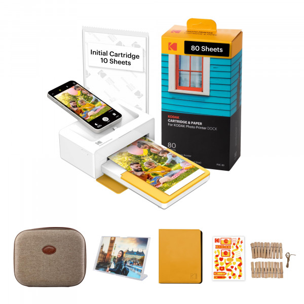 Impresora de foto instantánea de Kodak Dock Plus 4Pass (4x6 pulgadas) + 90 hojas de regalo de regalos