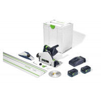 Festool 577664 Track inalámbrico de corte de inmersión TSC 55 18V 5.0 AH KEBI-F-PLUS con riel de guía de 55 pulgadas (1400 mm)