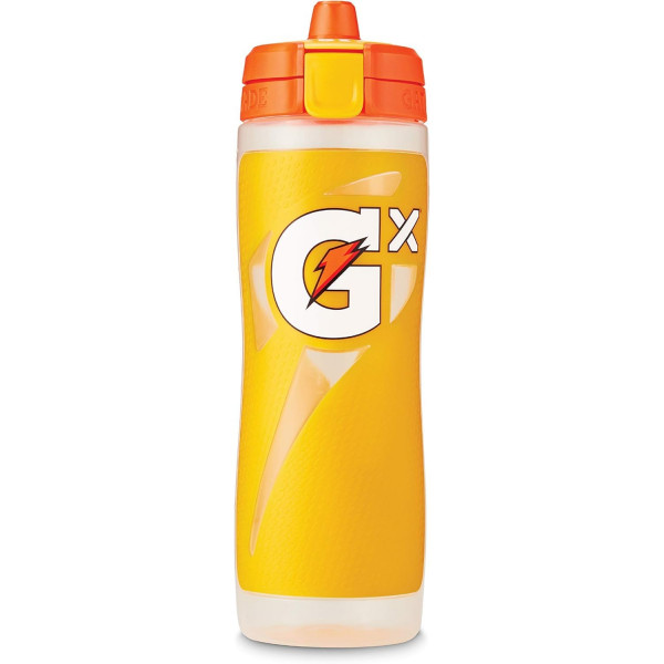 Gatorade GX Sistema de hidratación de la cocina, botellas de compresión sin deslizamiento de gx y gx de bebidas deportivas concentradas amarillo, plástico